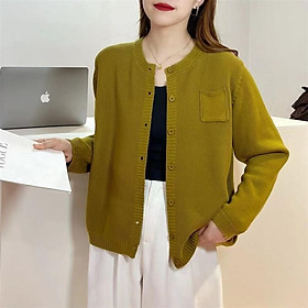 Áo khoác len cardigan nữ chất len dệt kim mềm mịn co giãn trẻ trung mùa thu đông mã VAA0476