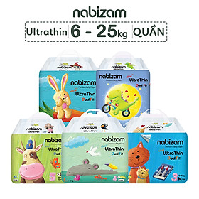 Tã/Bỉm Quần NABIZAM Ultra Thin Nội Địa Hàn, Mềm Mại, Mỏng Nhẹ Size M32/L30/XL26/2XL22/3XL20 Cho Bé 6-25kg