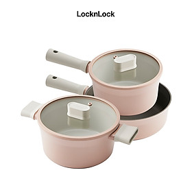 Mua Bộ nồi chảo Suit LocknLock 3 món - màu hồng (CSU1181PIK-CSU1202PIK-CSU1225PIK)