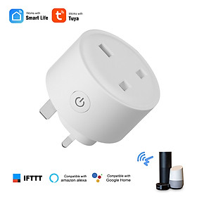 Mini Smart WiFi Socket UK Remote Control by Smart Phone Tuya APP from Anywhere Timing Function, Voice Control Compatible