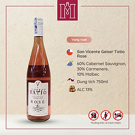 Rượu vang hồng Chile San Vicente Geiser Tatio Rose Reserva 750ml 13% nhập khẩu - Hàng chính hãng