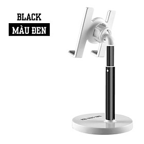 Giá Đỡ Để Bàn Điện Thoại Máy Tính Bảng Ipad Hợp Kim Nhôm ABS Cao Cấp Nâng Hạ - Xoay Tròn - Điều Chỉnh Góc Độ - KT 9.5x9.5x20 Cm - Hàng Chính Hãng