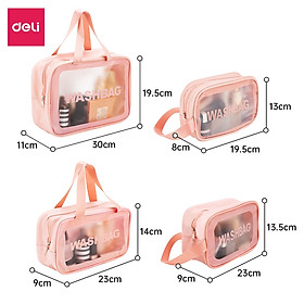 Túi đựng mỹ phẩm chống nước Agnite màu Hồng, túi WASHBAG tiện lợi đi du lịch, hoạt động ngoài trời - VS643-646