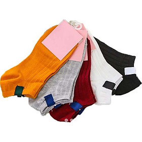 Combo 5 đôi tất gân nữ nhiều màu thời trang, năng động (giao màu ngẫu nhiên)
