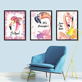Mua Decal dán tường khung tranh chim hồng hạc ZOOYOO XL8323