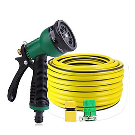 Mua Vòi xịt rửa xe Vòi phun nước tưới cây tăng áp thông minh 8 chế độ 815498 (cút vàng nối xanh - dây vàng)