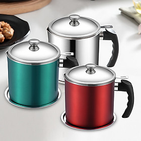 Mua Ca Lọc Cặn Dầu Inox 304 13x16cm Tay Cầm Bọc Nhựa Chống Nóng Có Nắp Đậy