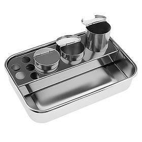 Stainless Steel Professional Oral Lab Instrument Surgical Sterilization Tray Autoclavable Case Box Container with Forceps Jar Holder