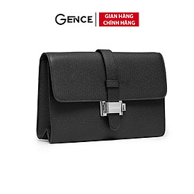 Hình ảnh Clutch Nam Hàng Hiệu Ví Da Cầm Tay GENCE HT10 Da Bò Cao Cấp Màu Đen