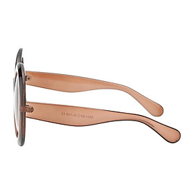 Futuristic Oversize Round Sunglasses Black frame Gray lens