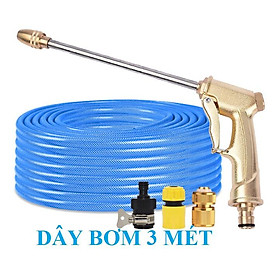 Mua Bộ dây vòi xịt nước rửa xe tưới cây .tăng áp 3 lần loại 3m 5m 206701-3 đầu đồng cút đồng nối nhựa d+tặng móc khoá