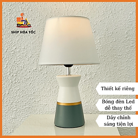Mua Đèn ngủ decor thân gốm sứ màu xám kiểu dáng Hàn Quốc DS-TL9859G