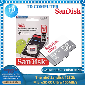 Thẻ nhớ Sandisk 128Gb MicroSDXC Ultra 100MB/s - Hàng chính hãng FPT phân phối