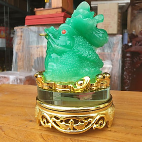 Cóc ngậm tiền phong thủy đội củ cải cao 16 cm
