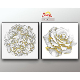 Mua Tranh vải canvas treo tường trang trí - Tác phẩm hoa hồng bạc