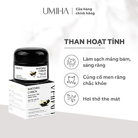 Bột Than Hoạt Tính trắng răng UMIHA giúp làm trắng răng sạch mảng bám và cao răng hiệu quả |30G