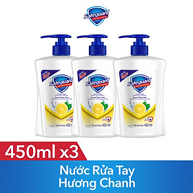 Combo 3 Nước Rửa Tay SAFEGUARD Hương Chanh 450ml