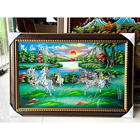 Mua TRANG SƠN MÀI KHẢM XÀ CỪ MÃ ĐÁO THÀNH CÔNG kích thước 50x80 cm