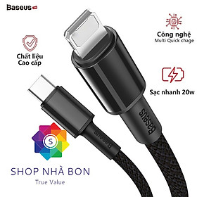 Mua Cáp sạc nhanh Type C to IP 20W Baseus High Density Braided dùng cho iPhone 12/11/XS Max Series- Hàng nhập khẩu