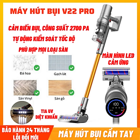 Mua Máy hút bụi cầm tay gia đình không dây cực mạnh ROWANTO V22 HYPER DETECT Bản Nâng Cấp Pro Có Cảm Biến Hồng Ngoại Phát Hiện Bụi Mịn - Máy hút bụi giường nệm lực hút 27000PA  Pin trâu  Đèn UV khử khuẩn  Màn hình LCD