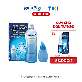 Bộ sản phẩm rửa mũi tiện dụng Rohto NoseWash (1 bình vệ sinh mũi Easy Shower + 1 chai dung dịch 400ml)