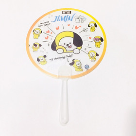 Quạt JIMIN BTS trong suốt combo 2 quạt Jimin và CHIMMY