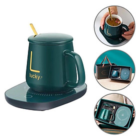 Mua Bộ Cốc Đế Điện Bằng Sứ Cao Cấm Nóng Đồ Uống Kèm Hộp  Nắp và Thìa Mạ Vàng Tiện Lợip Là