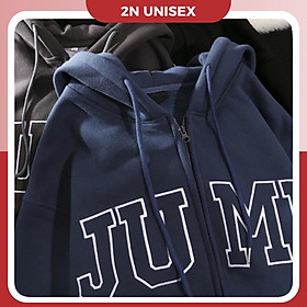 Áo khoác nỉ bông cotton dày mịn - hoodie form rộng unisex JUMP - 2N Unisex