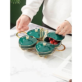 Mua KHAY ĐỰNG MỨT TẾT SỨ CAO CẤP TRÁI TIM KHUNG KIM LOẠI MẠ VÀNG SANG TRỌNG