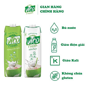 2 HỘP NƯỚC DỪA VICO FRESH 1L (1 XIÊM, 1 DỨA)