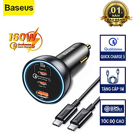 Mua Tẩu Sạc Siêu Nhanh Oto Baseus TZCCZM-0G 160W QC 5.0 Sạc Cho Điện Thoại  LapTop Với Cổng USB + Dual Type C - Hàng Chính Hãng