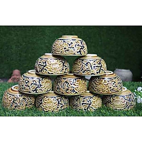 Mua Bát ăn cơm khắc hoa phù dung nổi