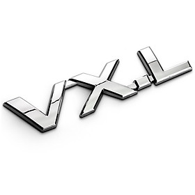 Decal tem chữ inox V6, VX, TX.L, VX.L dán đuôi xe ô tô