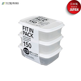 Bộ 03 hộp nhựa nắp mềm Fit in Pack 150ml đựng & bảo quản thực phẩm - nội địa Nhật Bản