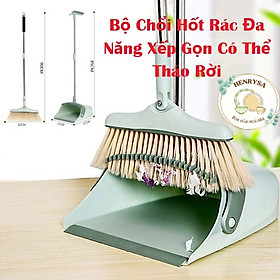 Mua Chổi Quét Nhà Thông Minh Kèm Hót Rác Gấp Gọn - Chổi Quét Nhà Xoay 180 Độ Cán Dài Tiện Lợi - HENRYSA