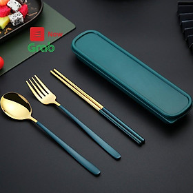 Mua {đủ bộ} Bộ Muỗng Đũa Nĩa Thìa Inox 304 Cá Nhân Cơm Trưa Văn Phòng  Dã Ngoại Phủ Bóng Sang Trọng