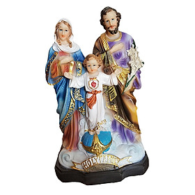 Holy Family with Child Figure Religious Gift Ornament Jesus Family Statue Family Sculpture for Home Bedroom Desk Shelf Office