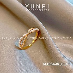 Nhẫn mạ vàng kiểu nơ đơn giản thanh lịch YUNRI ACCESSORIES