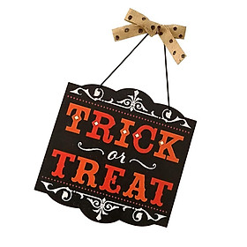 Trick or Treat Hanging Sign Wood Plaque Halloween Party Home Party Decor