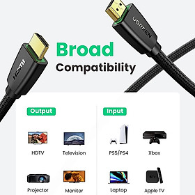 Cáp HDMI 2.0 dài 10m hỗ trợ full HD 4Kx2K chính hãng Ugreen 40414 hàng chính hãng