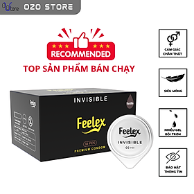 Bao cao su cao cấp OZO Feelex Invisible Cool - Hộp 10 bcs - Hộp 10 bao