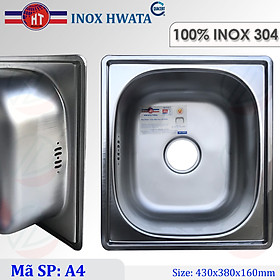 Chậu Rửa Chén Bát HWATA A4 A6 INOX SUS304 - Loại 1 hộc kèm xi phông