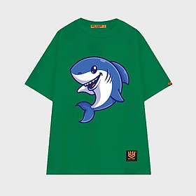Áo thun unisex hình Cá Mập xanh cười vui nhộn baby Shark shirt BND275 - Xanh Két