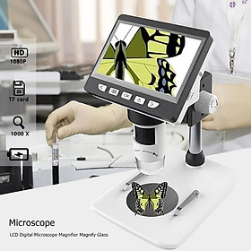 Mua Kính hiển vi thông dụng màn hình điện tử  4.3inch dùng để quan sát các vật thể có kích thước nhỏ bé cao cấp 1000x ( Tặng kèm la bàn mini chỉ hướng bằng thép không gỉ )