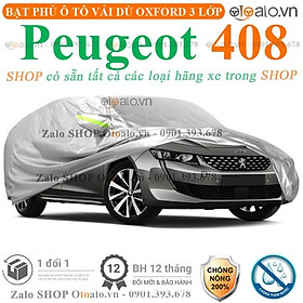 Bạt che phủ xe ô tô Peugeot 408 3 lớp cao cấp