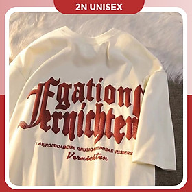 Áo thun tay lỡ form rộng - phông nam nữ cotton oversize - T shirt chữ in nổi - 2N Unisex