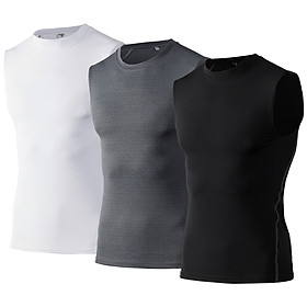 3 Pack Compression Baselayer Workout Sleeveless Shirts Workout Vest