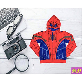 Áo khoác siêu nhân nhện có mũ trùm đầu từ 12-42kg-cotton thun co giãn 4 chiều thoáng mát-Hương Nhiên