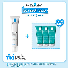 Bộ Kem dưỡng giảm mụn thông thoáng lỗ chân lông và ngừa thâm La Roche Posay Effaclar Duo+ 40ml và Gel rửa mặt dành cho da dầu mụn Effaclar gel 50ml
