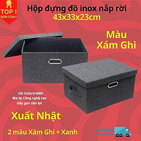 Mua Hộp vải đựng đồ đa năng Bắc Âu có nắp rời và khoen inox sang trọng kích thước 45x23x33cm vải Oxford 600D chính hãng D Danido